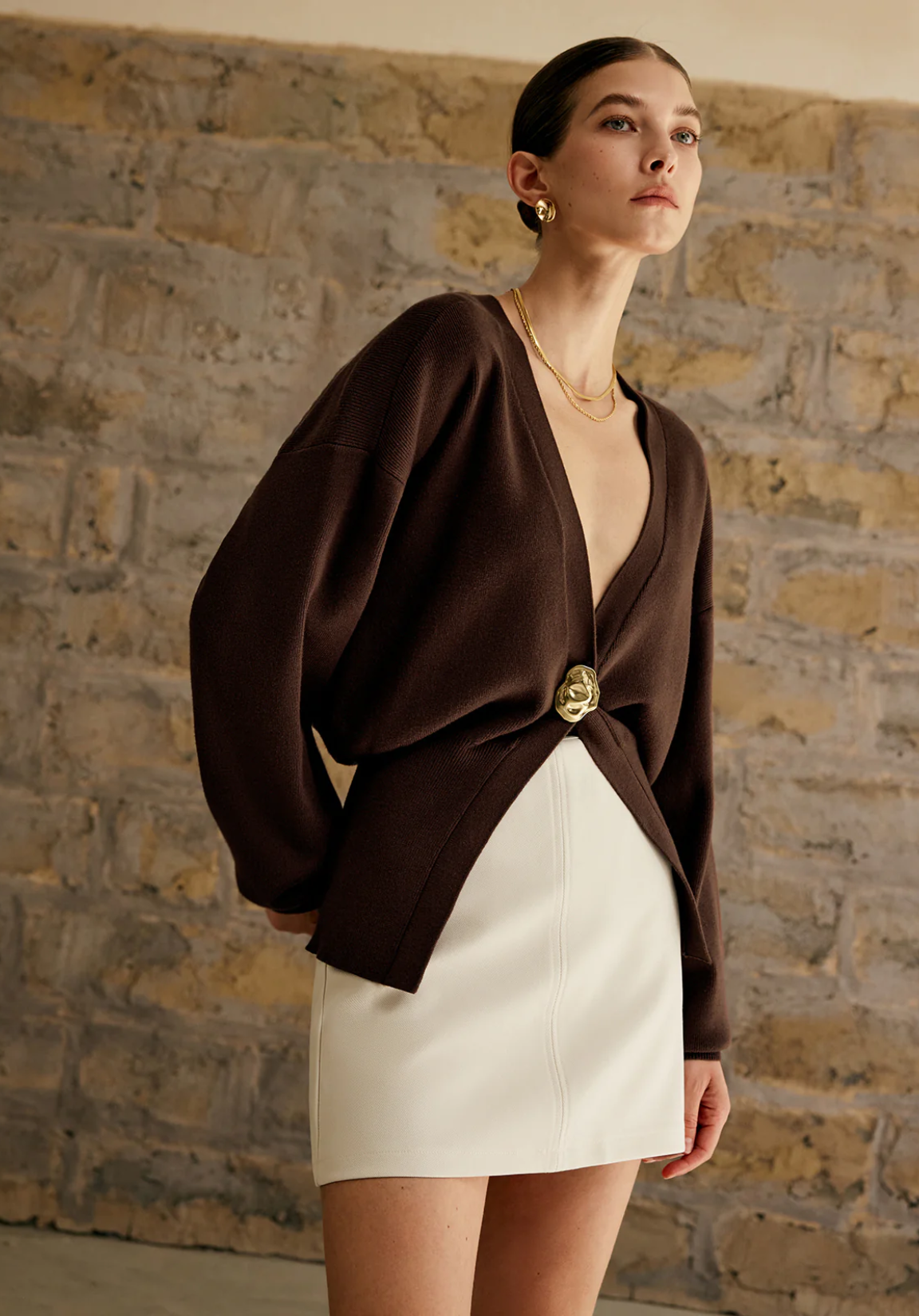 Strickjacke mit V-Ausschnitt