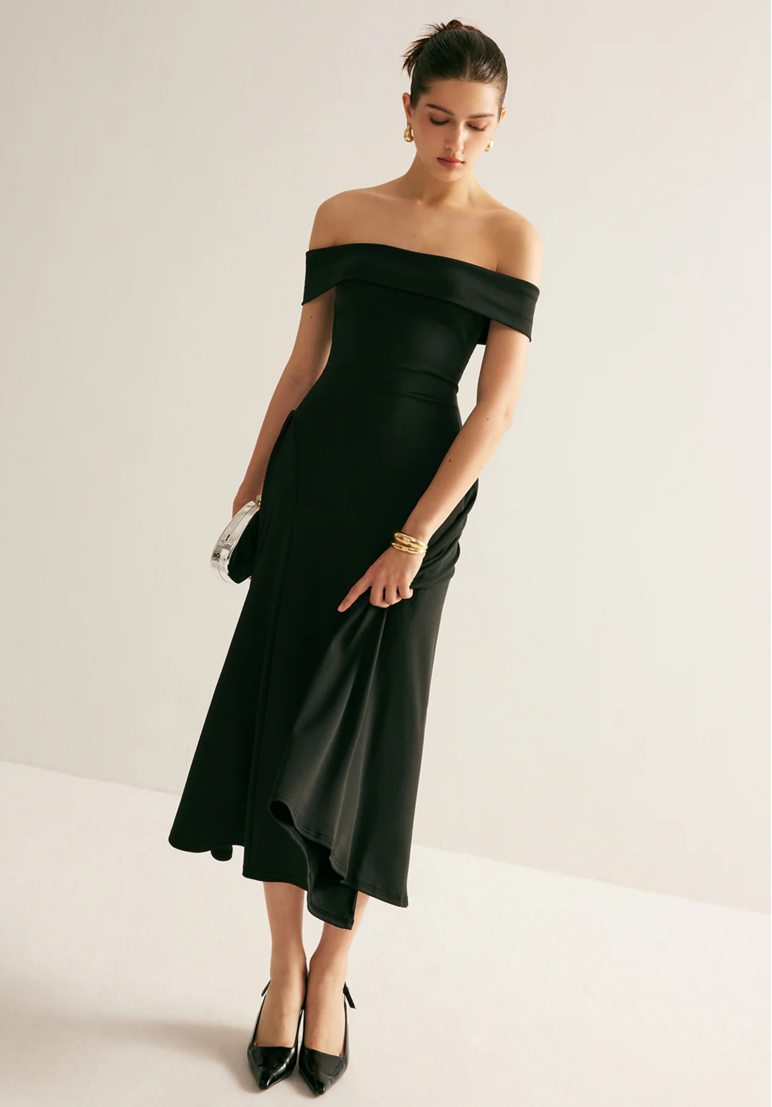 Plissiertes Maxikleid